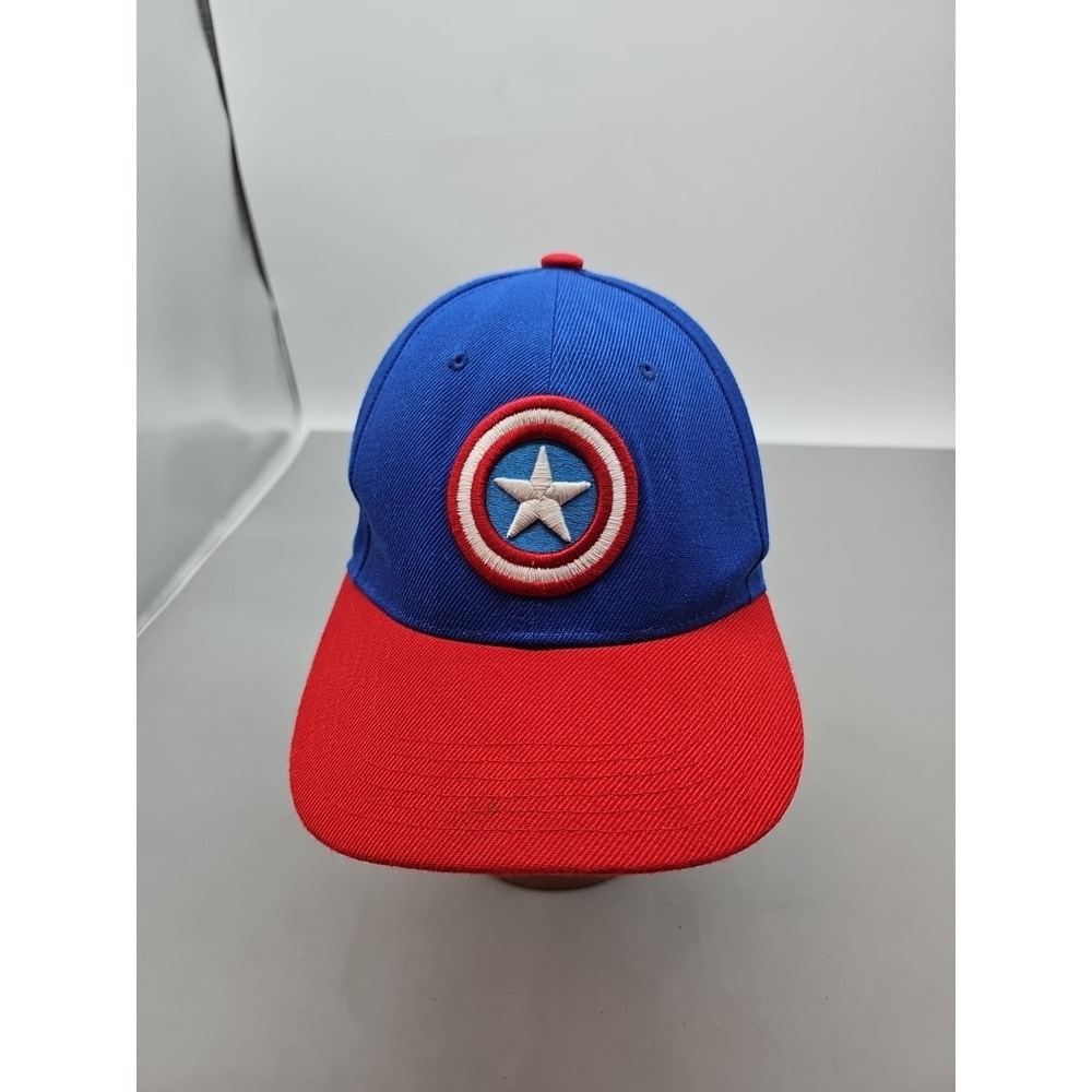 Marvel‎ Captain America Adjustable Snapback Cap Hat Blue/Red/White One Size